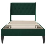 vidaXL Cadre de lit avec tête de lit Vert foncé 100 x 200 cm Velours