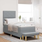 vidaXL Lit à ressorts avec matelas Gris clair 80 x 200 cm tissu