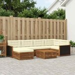 vidaXL Ensemble de canapés d'extérieur 7 Pièces Naturel et Crème