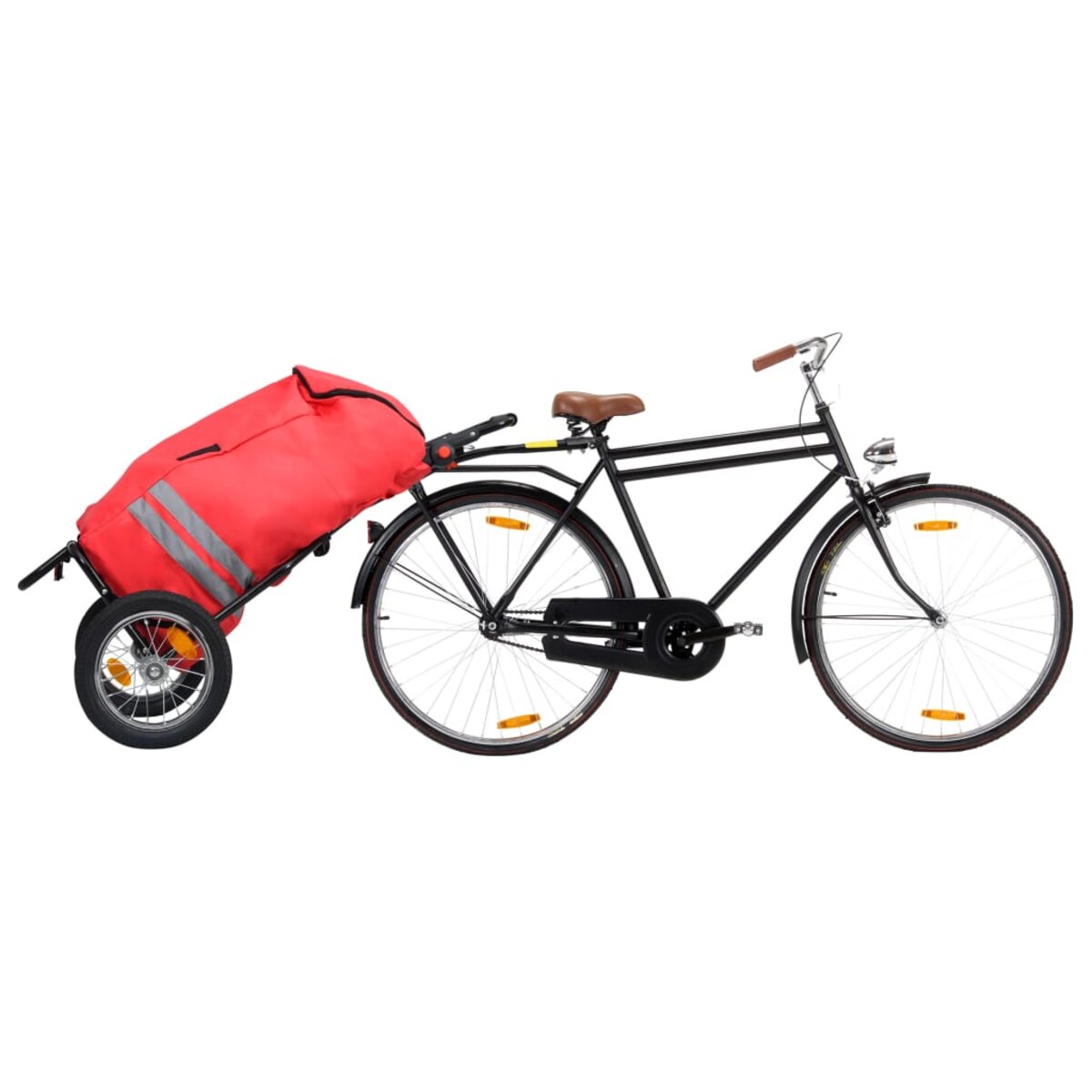 vidaXL 91768 Remorque à Bagages pour Vélo avec Sac - Noire/Orange