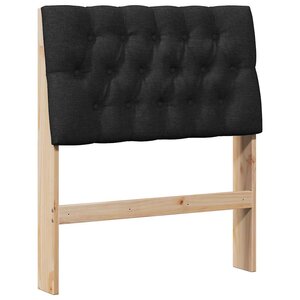 vidaXL Tête de lit capitonnée Noir 75 cm Pin massif
