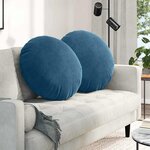 vidaXL Coussins de siège 2 Pièces Bleu Ø 40 x 13 cm Velours