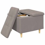 vidaXL Pouf de rangement avec coussin Taupe 60 x 60 x 45 cm tissu