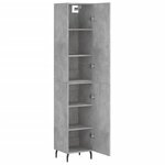 vidaXL Buffet haut Gris béton 34 5x34x180 cm Bois d'ingénierie