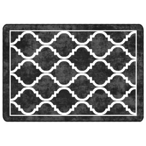 vidaXL Tapis lavable noir et blanc 120x180 cm antidérapant