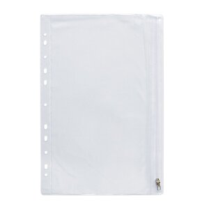 Sachet de 10 pochettes perforées à Zip PP 14/100ème. Format A4. Incolore OXFORD