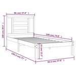 vidaXL Cadre de lit sans matelas blanc 90x190 cm bois de pin massif