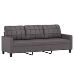 vidaXL Ensemble de canapés 4 Pièces avec coussins Gris Similicuir