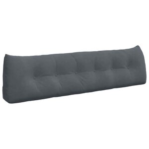 vidaXL Coussin de Dos Gris foncé 180 x 24 x 50 cm Velours