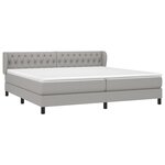 vidaXL Sommier à lattes de lit avec matelas Gris clair 200x200cm Tissu