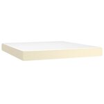vidaXL Lit à sommier tapissier avec matelas Crème 180x200cm Similicuir