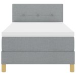 vidaXL Lit Box Spring avec Matelas & LED Gris Clair 80x200 cm Tissu