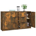 vidaXL Buffets 2 Pièces Chêne fumé 60x30x70 cm Bois d'ingénierie