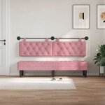 vidaXL Tête de lit suspendue Avec lumière LED Rose Velours
