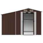 vidaXL Abri de jardin marron 277x192 5x179 cm acier galvanisé