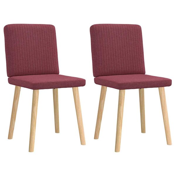 vidaXL Chaises à manger lot de 2 rouge bordeaux tissu