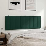 vidaXL Coussin de tête de lit Hanko vert foncé 140 cm velours