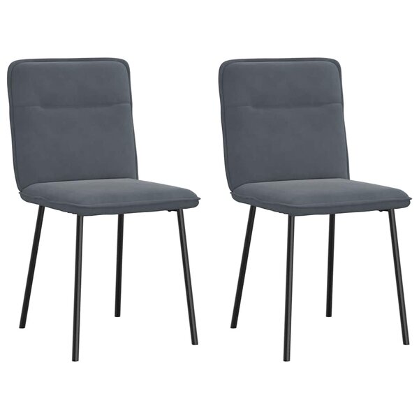 vidaXL Chaises à manger lot de 2 Gris foncé Velours