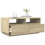vidaXL Table basse avec lumières LED chêne sonoma 90x49x40 cm