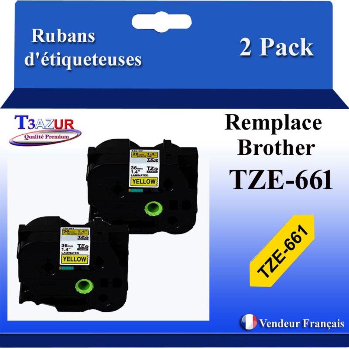2 Rubans étiquettes Dymo 40914 - Bleu Sur Blanc, 9mm X 7m, Compatible Nombreux Modèles LabelManager
