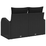 vidaXL Canapé de jardin avec coussin Noir 124 x 62 x 69cm polyrotin