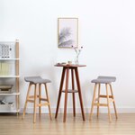 vidaXL Tabourets de bar lot de 2 gris clair tissu
