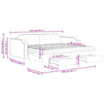 vidaXL Lit de jour avec gigogne et tiroirs noir 90x200 cm tissu