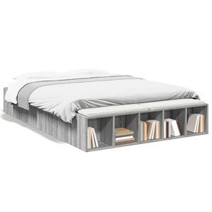 vidaXL Cadre de lit sans matelas sonoma gris 120x200 cm