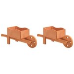 vidaXL Jardinières brouette 2 Pièces 47x15x19 cm bois de sapin massif