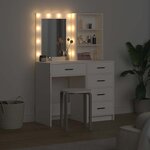 vidaXL Table de Toilette avec tiroir 2 Pièces Blanc 50 x 41 x 135 cm