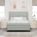 vidaXL Lit à ressorts avec matelas Gris clair 140 x 200 cm Velours
