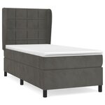 vidaXL Sommier à lattes de lit et matelas Gris foncé 90x190 cm Velours