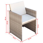 vidaXL Chaises de jardin lot de 2 avec coussins Résine tressée Beige