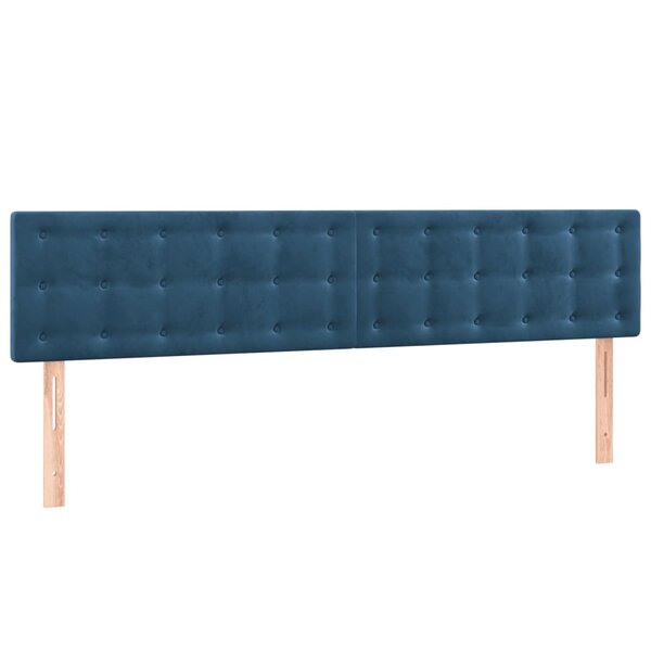 vidaXL Têtes de lit 2 Pièces Bleu foncé 100x5x78/88 cm Velours