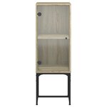 vidaXL Armoire latérale avec porte en verre chêne sonoma 35x37x100 cm