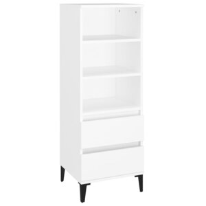 vidaXL Buffet haut Blanc 40x36x110 cm Bois d'ingénierie