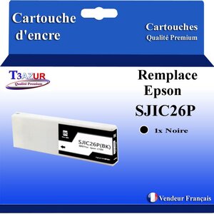 Cartouche compatible avec Epson ColorWorks C7500 TM C7500 remplace Epson SJIC26P- Noire - 295 2ml