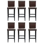 vidaXL Tabourets de bar lot de 6 marron foncé similicuir