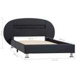 vidaXL Cadre de lit avec LED Noir Similicuir 90x200 cm