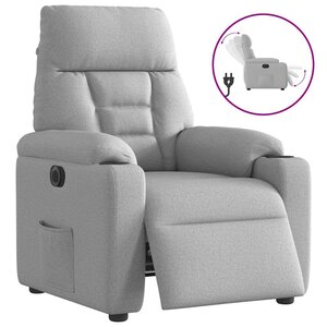 vidaXL Fauteuil inclinable électrique gris nuage tissu