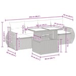 vidaXL Salon de jardin avec coussins 5 Pièces beige résine tressée