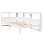 vidaXL Lit bibliothèque sans matelas blanc 90x190cm bois de pin massif