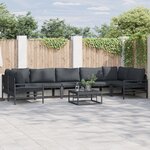 vidaXL Ensemble de canapé de jardin 8 Pièces Anthracite Acier