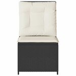 vidaXL Canapé de jardin avec coussin Noir Poly rotin