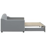 vidaXL Lit de jour avec lit gigogne gris clair 90x200 cm tissu