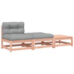 vidaXL Canapé de jardin sans accoudoirs avec coussins et repose-pieds