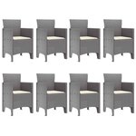 vidaXL Ensemble de salle à manger pour jardin 9 Pièces Blanc Rattan Polt