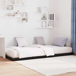 vidaXL Cadre de lit surélevé Chêne noir 86 5 x 200 cm