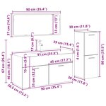 vidaXL Ensemble de meubles salle de bain 4 Pièces bois d'ingénierie