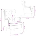 vidaXL Fauteuil Crème Tissu